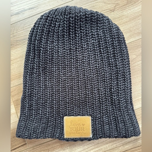 LOVE YOUR MELON Beanie Hat Cotton Black/Charcoal OSFM Men’s Women’s - Picture 1 of 10